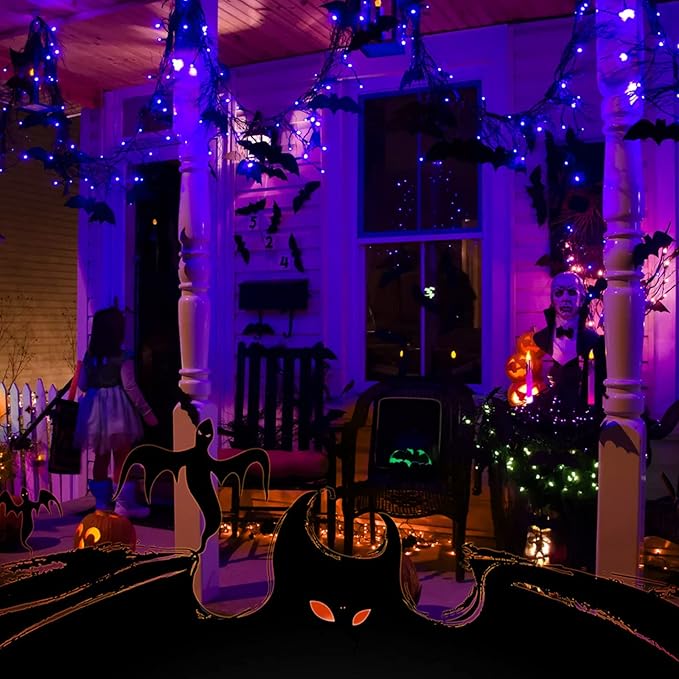 Minetom Halloween String Lights Outdoor 100 Count 25 Feet Incandescent Bulb Mini Lights for Christmas Indoor Garland Party Festival Decoration, Purple