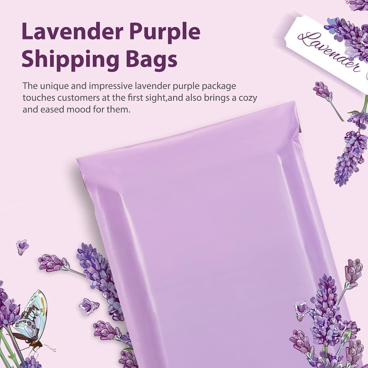 Fuxury Poly Mailers 12x15.5Inch 100 Pcs, Waterproof Shipping Bags for Clothing, Strong Adhesive Shipping Envelopes for Small Business Suppliers, Self Seal Mailers Poly Bags Mailing Envelopes Purple
