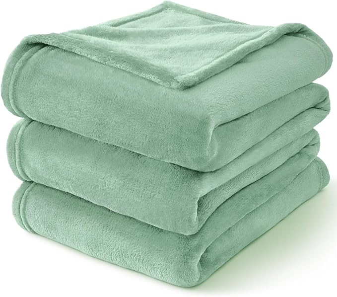 BEDELITE Fleece Blanket Dusty Green Throw Blankets for Couch & Bed, Luxury Plush Cozy Fuzzy Blanket 50" x 60", Super Soft Warm Lightweight Throw Blanket for Travel Camping