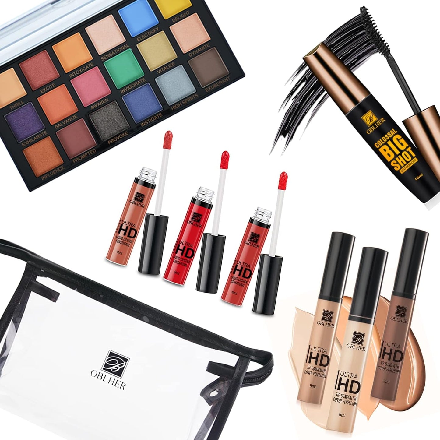 Makeup Kits Contour Palette Set Make Up Kit For Women Full Kitï¼ Ultimate Foundation Combination - Foundation Blending Beauty Spong Cosmetic Bag Natural Makeup Gifts For Teenage Girls.