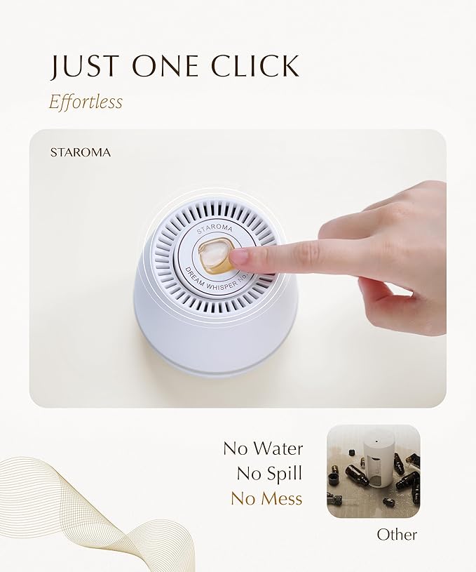 Dream Whisper (Jasmine Essential Oil Refill), Compatible with STAROMA Waterless Essential Oil Diffuser – Premium Aromatherapy Fragrance, Gentle and Consistent Scent – for 200 sqft Small Home, Office