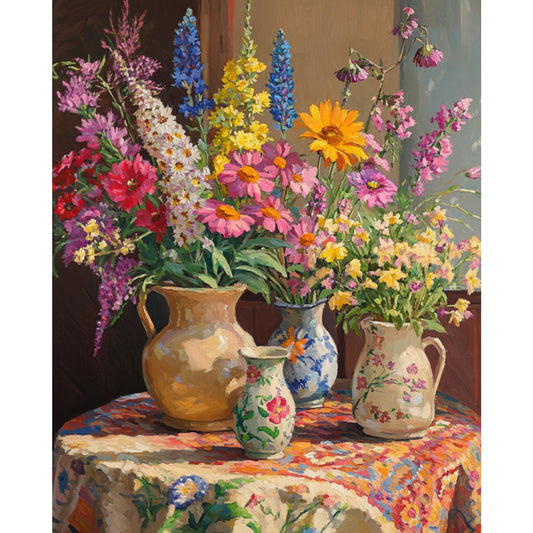 Banket Paint by Numbers Kit for Adults Beginner Flower DIY Oil Painting Kits for Adults Bottle Flowers Easy Adult Paint by Number Kits on Canvas Color by Numbers for Gifts Home Wall Decor 16x20 Inch