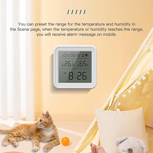 LiebeWH WiFi Temperature Humidity Monitor Smart Room Thermometer Indoor with Tuya APP Control Digital Hygrometer Remote Data Export for Home Basement Bedroom