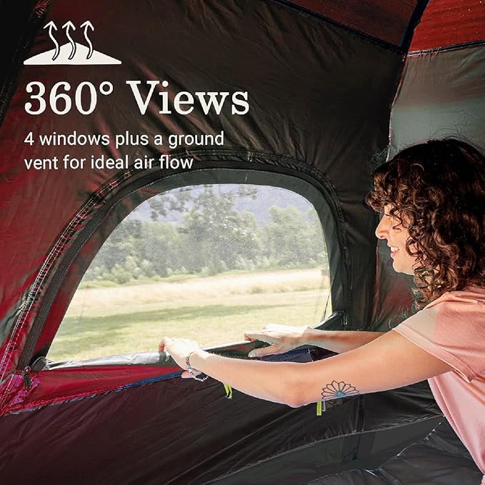 3/4 Person/6 Person Camping Tent Fast Cabin Tent with Instant Setup Tent, Weatherproof Tent Easy Quick Set Up & Pop Up in 60 Seconds with Rainfly Backpack for Family Camping,Upgraded Ventilation