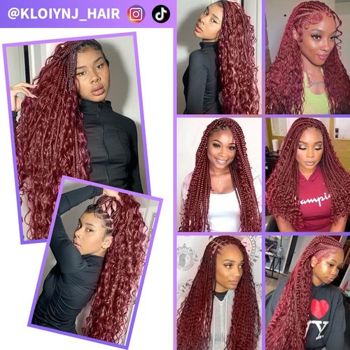 Human Braiding Hair Water Wave Bulk Human Hair For Braiding 100g (1pack-2bundles) No Weft 100% Unprocessed Virgin Human Braiding Hair For Boho Braids Water Wave Micro Braiding Human Hair 24inch #99J