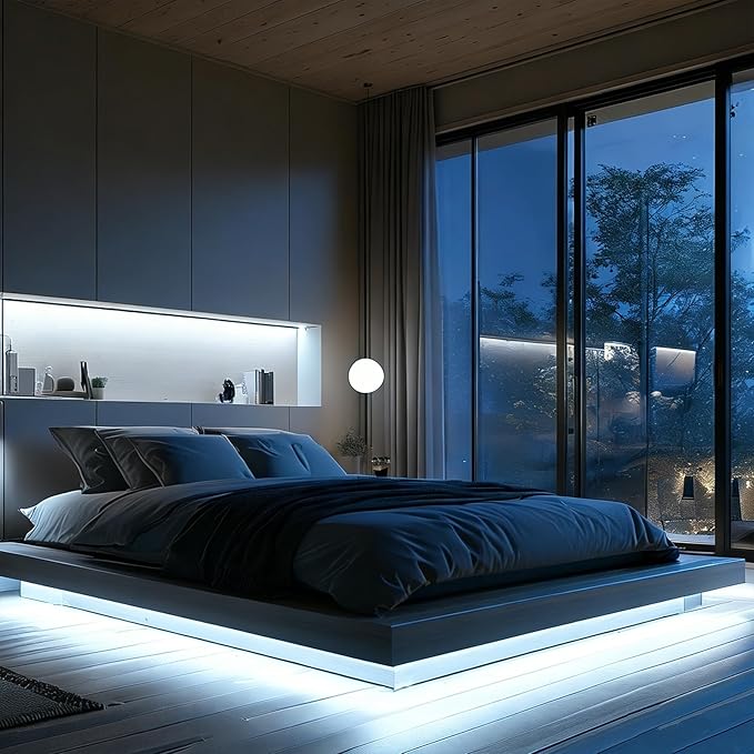 White COB LED Strip Light 16.5ft, 4000K Neutral White Dimmable LED Light Strip, APP & Remote Control, High Density Dotless LED Strip for Room, Living Room, TV Backlight, Under Cabinet, Bed