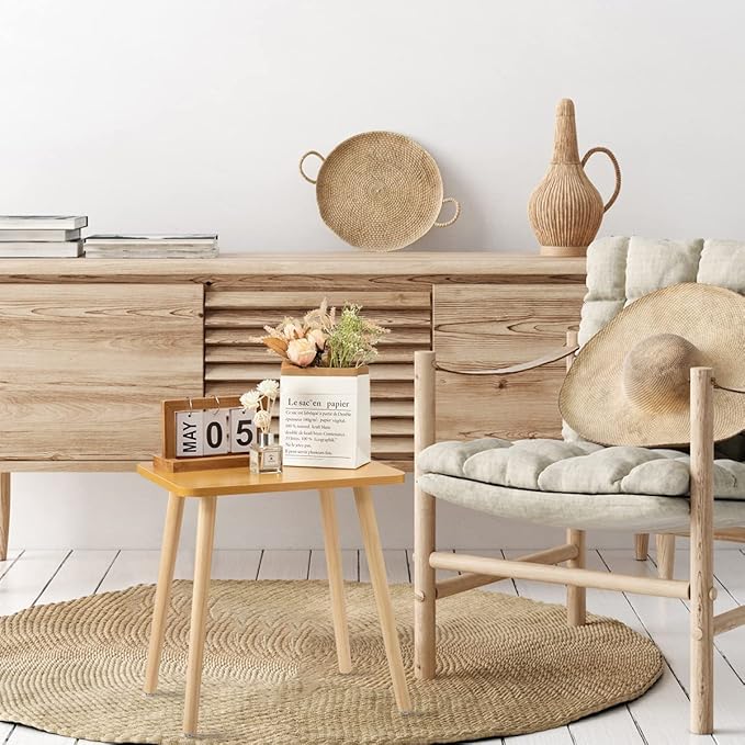 FORAOFUR End Tables Living Room Set of 2, Side Tables for Small Spaces, Modern Side Table Accent Tables with Wooden Legs for Living Room, Bedroom, Easy Assembly