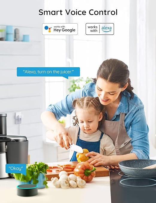 Govee Dual Smart Plug 2-in-1 Compact Design, 15A WiFi Bluetooth Outlet, Compatible with Alexa and Google Assistant