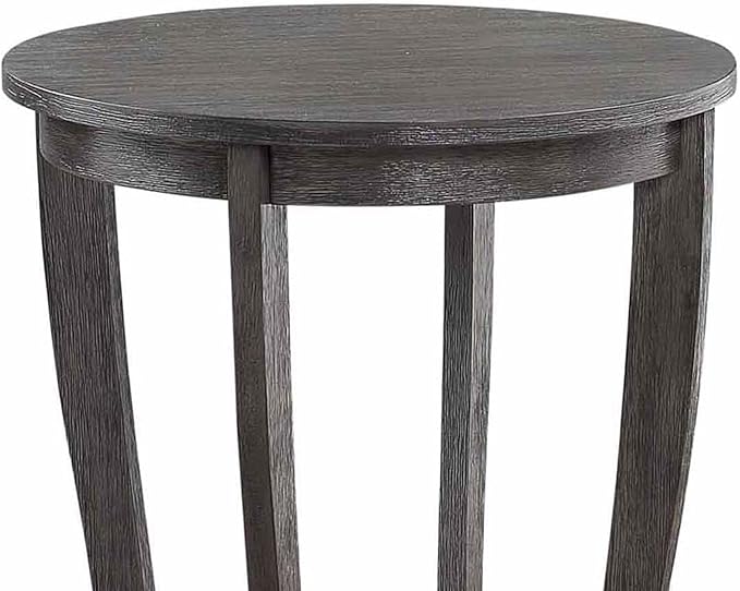 Convenience Concepts American Heritage Round End Table, Dark Gray Wirebrush
