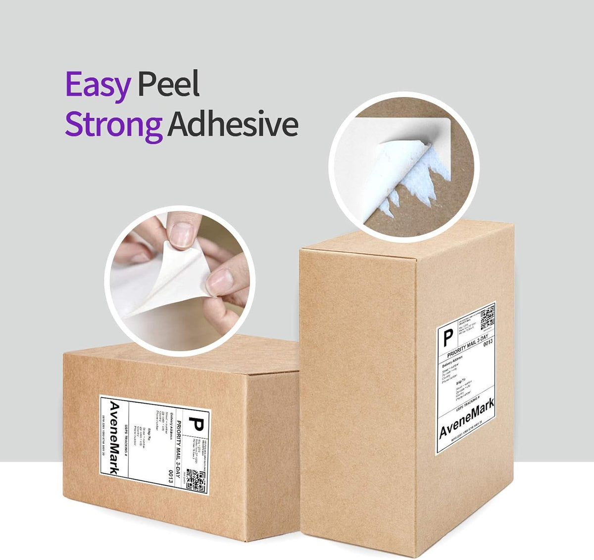 AveneMark 4 Stacks 2000 Labels 4" x 6" Fanfold Direct Thermal Labels, Postage Shipping Labels Paper with Perforated, Strong Adhesive Label for Zebra, Rollo, MUNBYN Thermal Printer,500 Labels per Stack