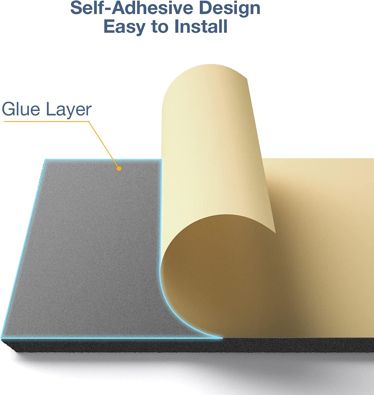 12 Pack Self-Adhesive Acoustic Panels, 12" X 12" X 0.4" High-Density Polyester Sound Proof Foam Panels for Walls, Soundproof Wall Panels for Home & Office (Black)