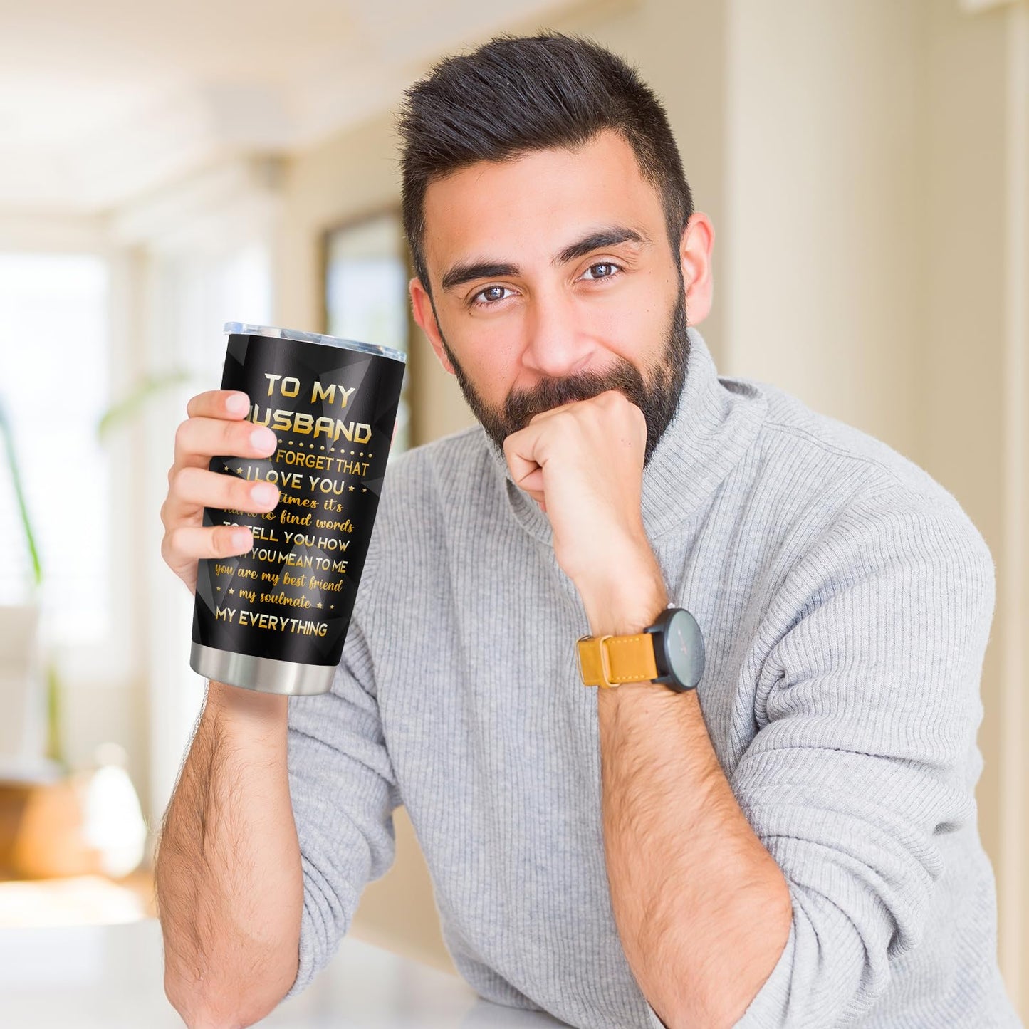 kirusel Gifts for Husband, Fathers Day Husband Gifts, Husbands Birthday Gift Ideas, Birthday Gift for Husbands from Wife, Best Presents for Him Tumblers Mug 20oz(1pc)