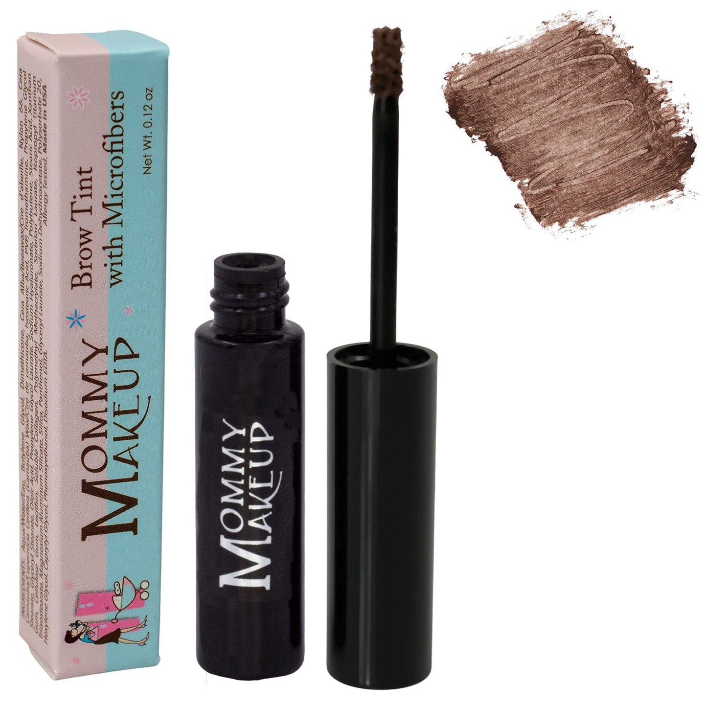 Brow Tint with Microfibers - 4-in-1 Tinted Eyebrow Gel to Groom, Hold, Sculpt & Color Your Brows, Covers Gray Hair - Water Resistant, Clump-Free, Long Lasting (Sable) by Mommy Makeup