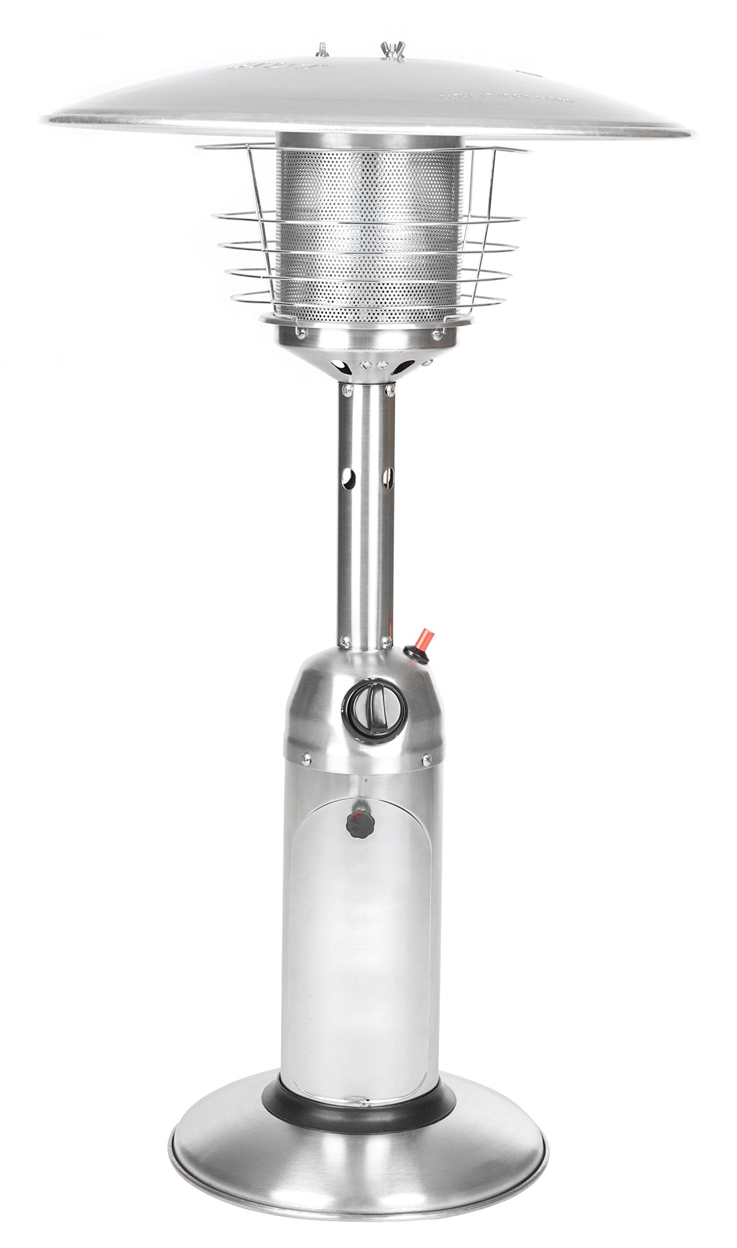 Fire Sense 60262 Portable Patio Heater Outdoor Tabletop Lightweight Propane 10,000 BTU Auto-Shutoff Valve CSA Approved - Stainless Steel