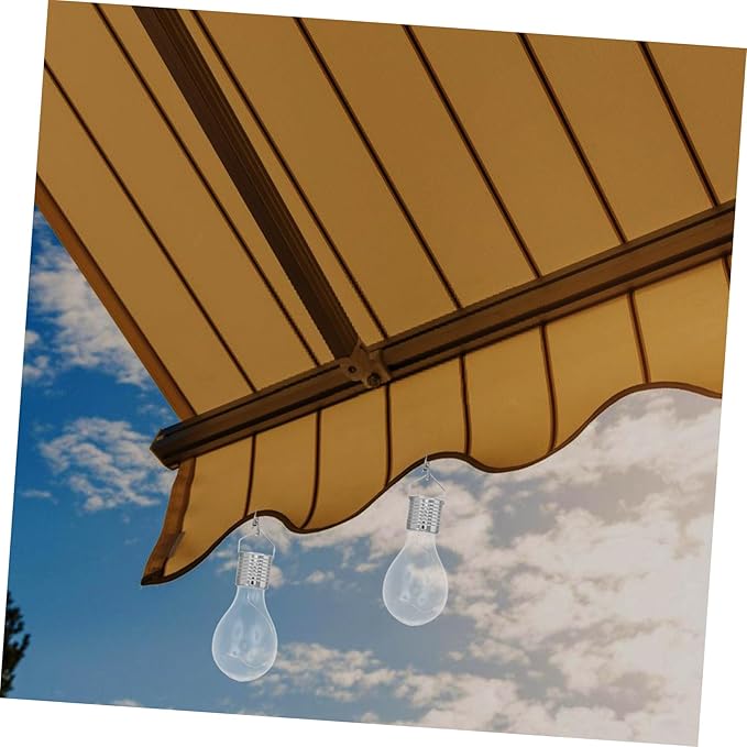 4 Pcs Transparent Solar Copper Wire LED Bulb Hanging Lamp Warm White Chandelier for Outdoor Garden Patio and Lawn Decoration Easy to Install