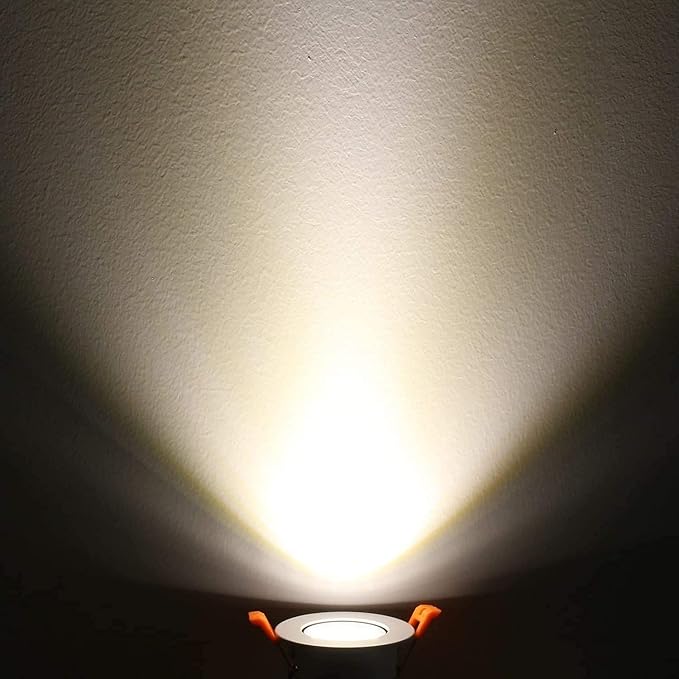 LightingWill 2inch LED Dimmable Downlight, 3W COB Recessed Ceiling Light, Natural White 4000K-4500K, CRI80, 25W Halogen Bulbs Equivalent, Black (10 Pack)