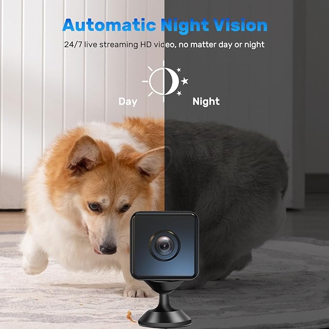 Wireless Home Camera Mini WiFi Security Camera 4K Small Cameras House Indoor Outdoor Cam Tiny Door Pet Cameras Nanny Wireless Camara Smart Motion Detection Surveillance Home Office No Need WIFI Camera