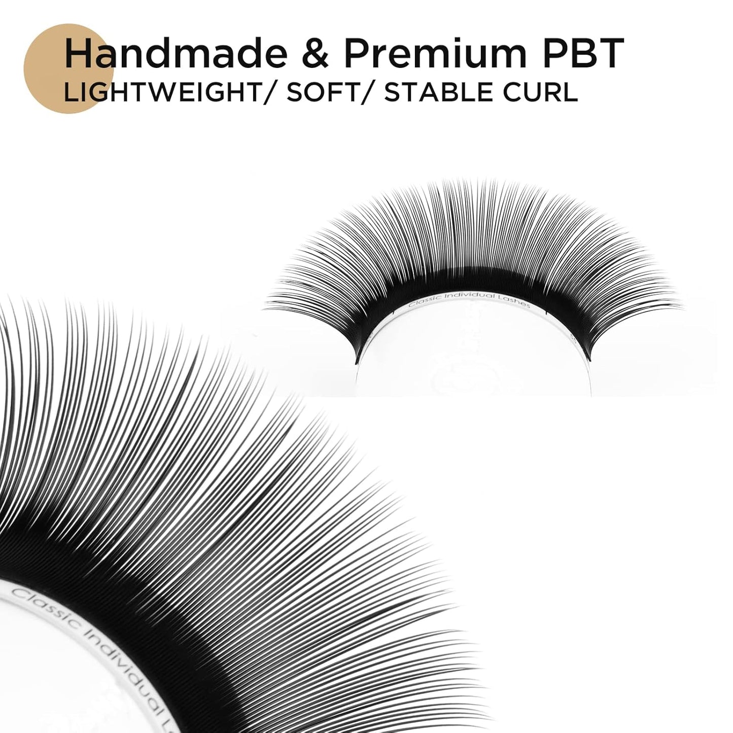 LASHVIEW 0.20 Thickness Eyelash Extensions C Curl 9mm Silk Mink Fake Natural Thick Lashes Individual Semi-Permanent Eyelashes Silk lashes (Salon Use)
