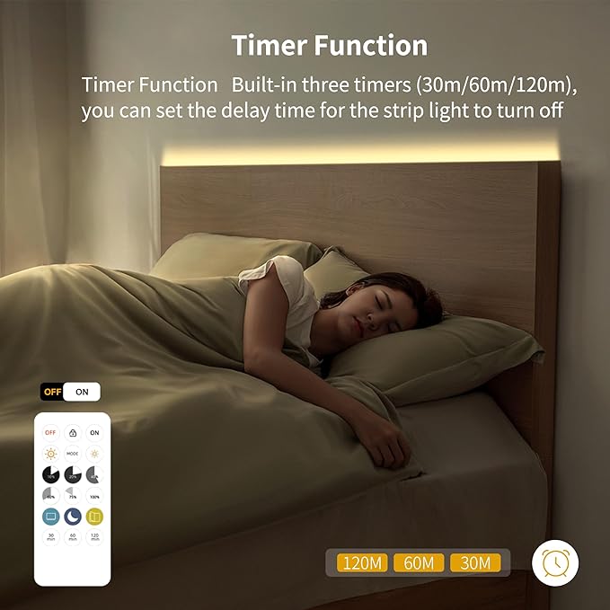 AUZIWECOB LED Strip Lights 9.84ft, White LED Light Strip 6000K, DC24V Tape Light, CRI93+, Bluetooth App Control, Dimmable LED Strips for Bedroom,Cabinet,Living Room.
