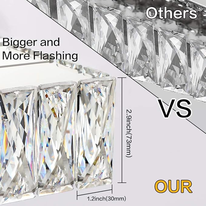 ZUZITO Modern Bathroom Light Fixtures - Crystal 4 Light Bathroom Vanity Light 5CCT Dimmable - LED Chrome Vanity Lighting Fixture