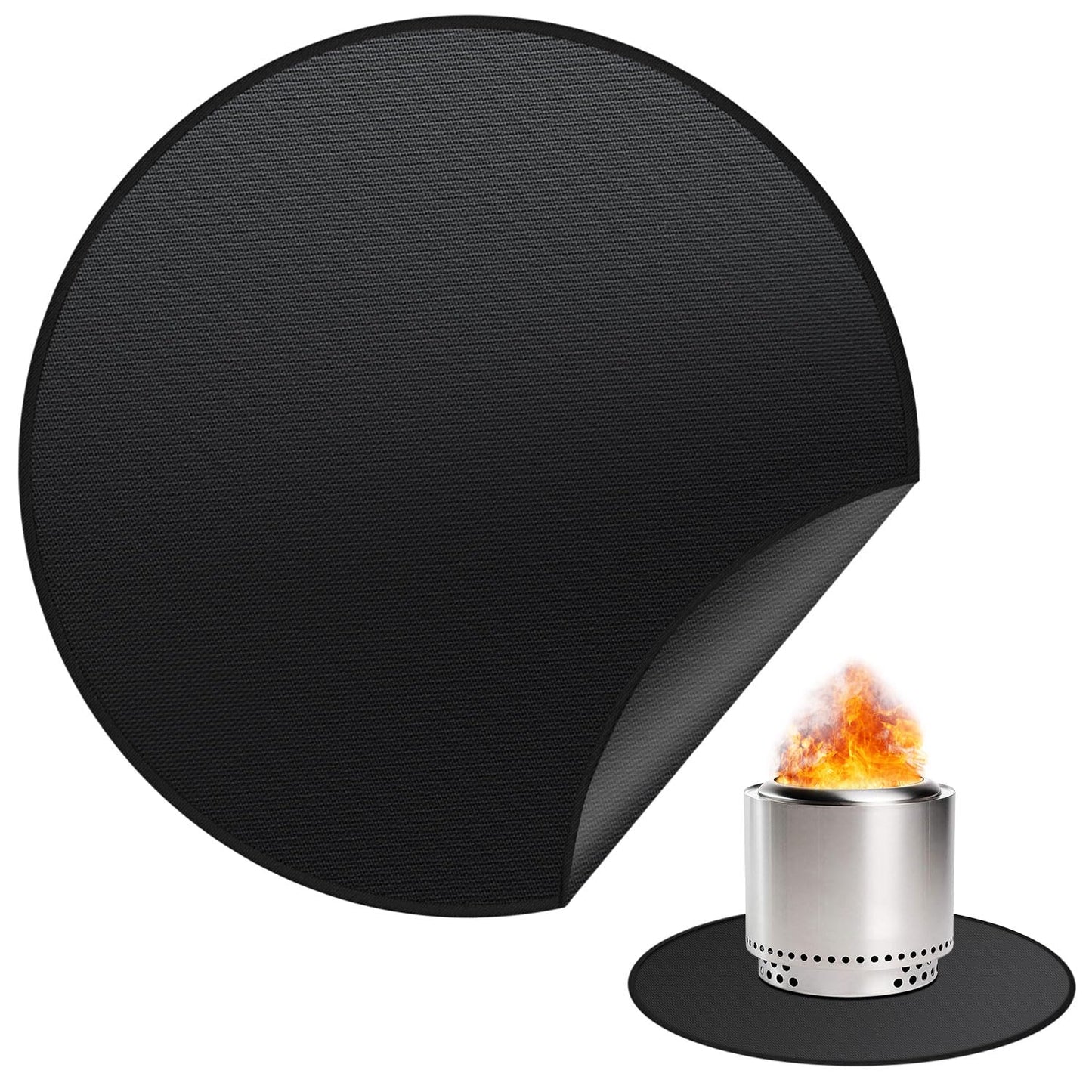 rumlick 36" Fire Pit Mat for Solo Stove Bonfire, Round Fireproof Under Grill Mats for Outdoor Grill, Portable Camping Stove Mat for Solo Stove Accessories