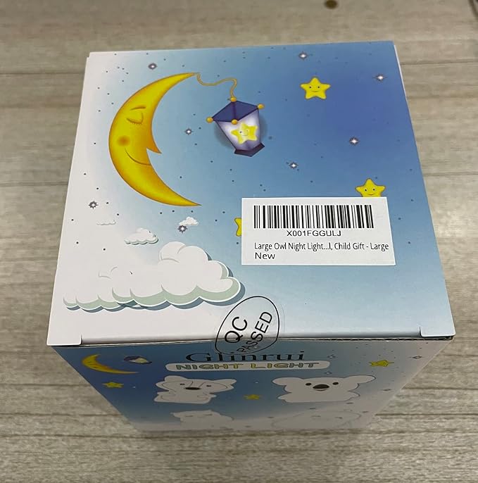 Large Owl Night Lights for Kids LED Nursery Lamp Children's Room Moon Bedside Lamp, Changeable Brightness & Color Child Table Night-Light, Lighting for Travel and Camping Child Gift - Large