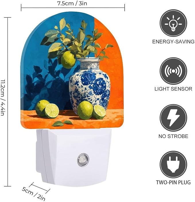 Night Lights Plug Into Wall, Cerulean Contrast LED Smart Light Sensor Night Light Auto Dusk to Dawn for Hallway, Bedroom, Bathroom, Stairway