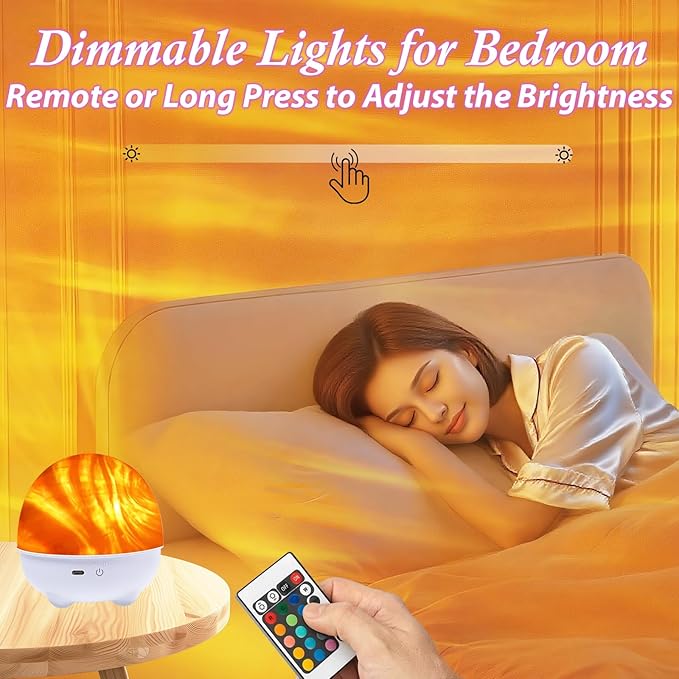 Northern Lights Projector,16 Colors Rechargeable Ocean Waves Night Light,Remote Shower Lamp for Meditation Relaxation,Cute Home Decor Aesthetic,Teen Girls Boys Gifts,Christmas Birthday,Cool Stuff