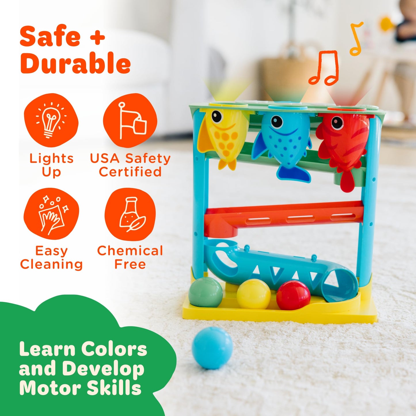 Move2Play, Feed The Fish | Interactive Baby & Toddler Toy | 1, 2+ Year Old Gift & Birthday Present | Boys & Girls Babies Ages 6, 7, 8, 9, 10, 12, 18, 24+ Months Old