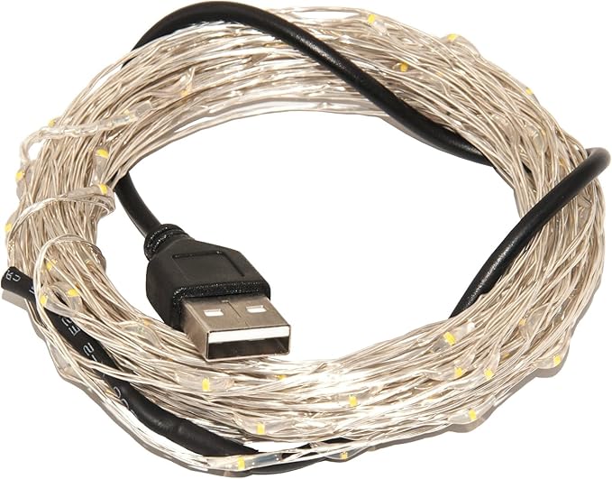 Karlling USB Plug in LED Fairy Lights,5 Packs of 50 LED Bulbs 16 Ft Silver Wire Waterproof Starry String Lights for Bedroom Patio Garden Party Wedding Commercial Lighting (Red)