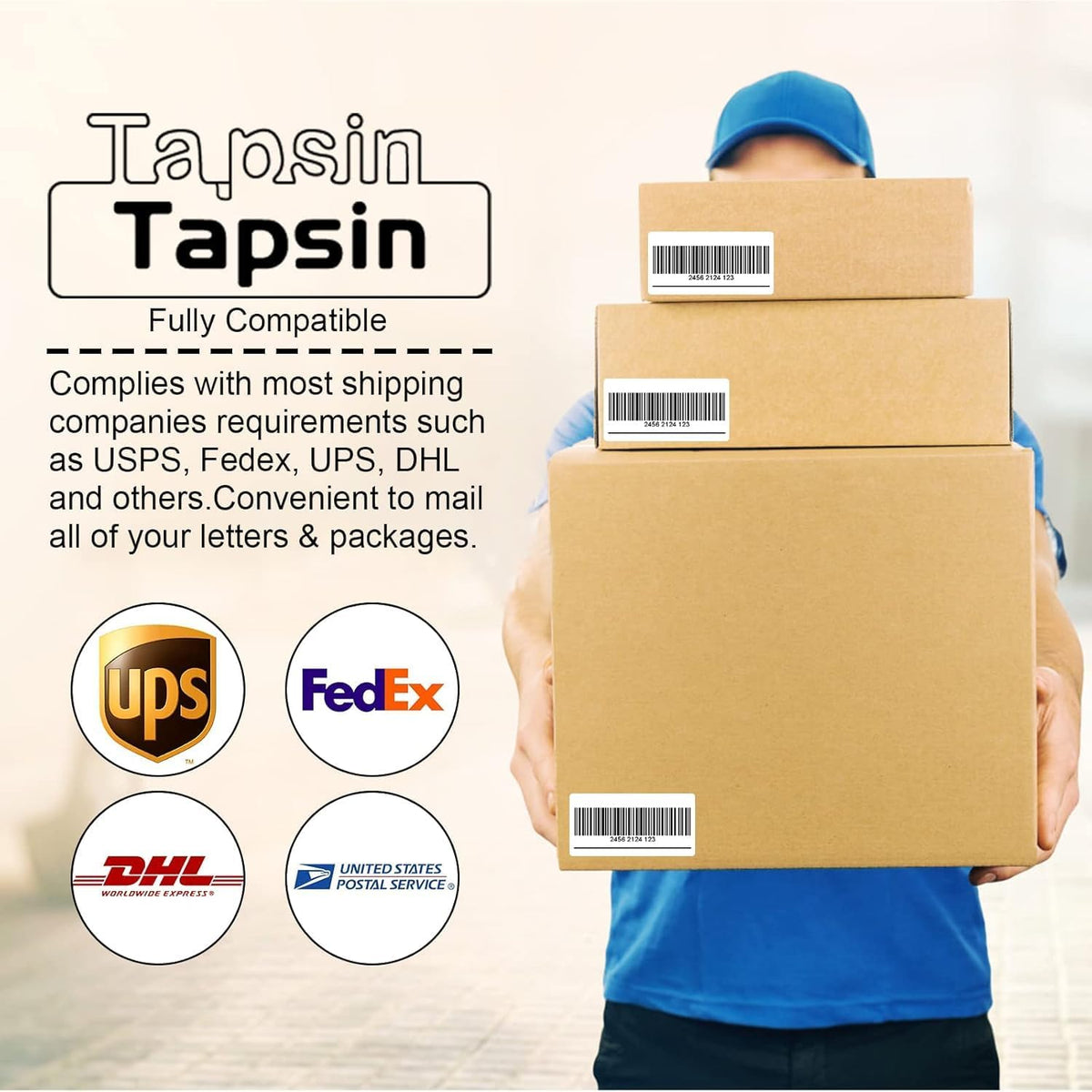 10up 30 Sheets Sticker Labels Compatible Laser/Ink Jet Shipping Labels, 2" X 4" Labels for Shipping/Mailing (300 Labels)