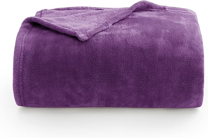 BEDELITE Fleece Blanket Purple Throw Blankets for Couch & Bed, Luxury Plush Cozy Fuzzy Blanket 50" x 60", Super Soft Warm Lightweight Throw Blanket for Travel Camping