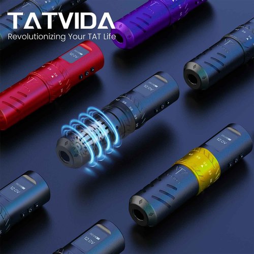 Tattoo Gun Wireless tattoo machine, 2400mAh Rotary Tattoo Machine with 7 stroke length Options, Pro Tattoo Guns with Motor Power reliable for all kinds of needles, ink (One Battery)