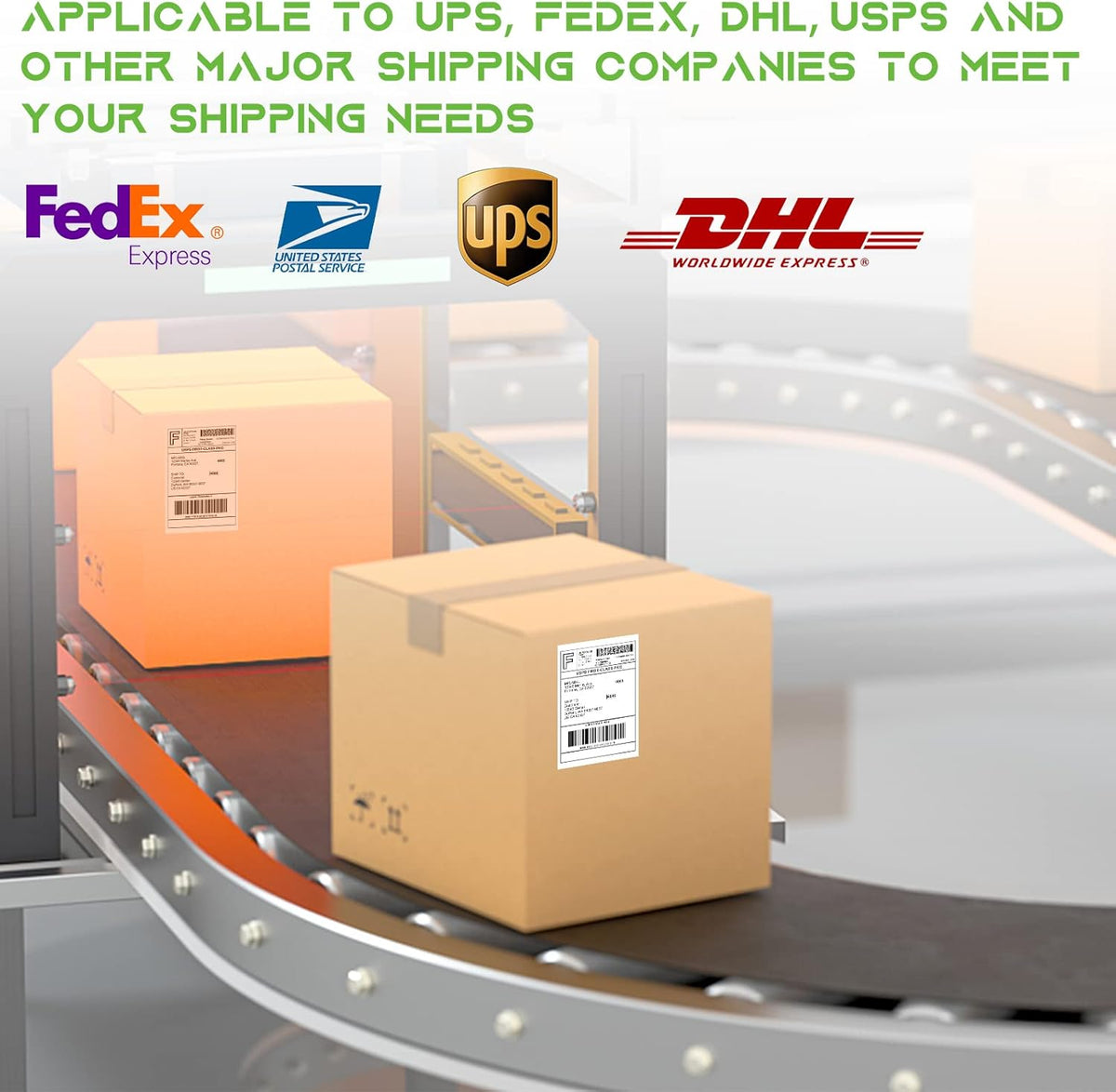 MFLABEL® 12 Rolls of 450 Labels 4x6 Direct Thermal Shipping Labels for Zebra 2844 ZP-450 ZP-500 ZP-505