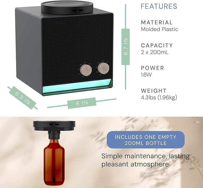 Air Esscentials Smart Scent Air Machine for Home, Office, Spa & Hotel, Bluetooth & Waterless Oil Diffuser with Cold Air Technology, Covers 1,000 sq. ft., Single Scent Tuner