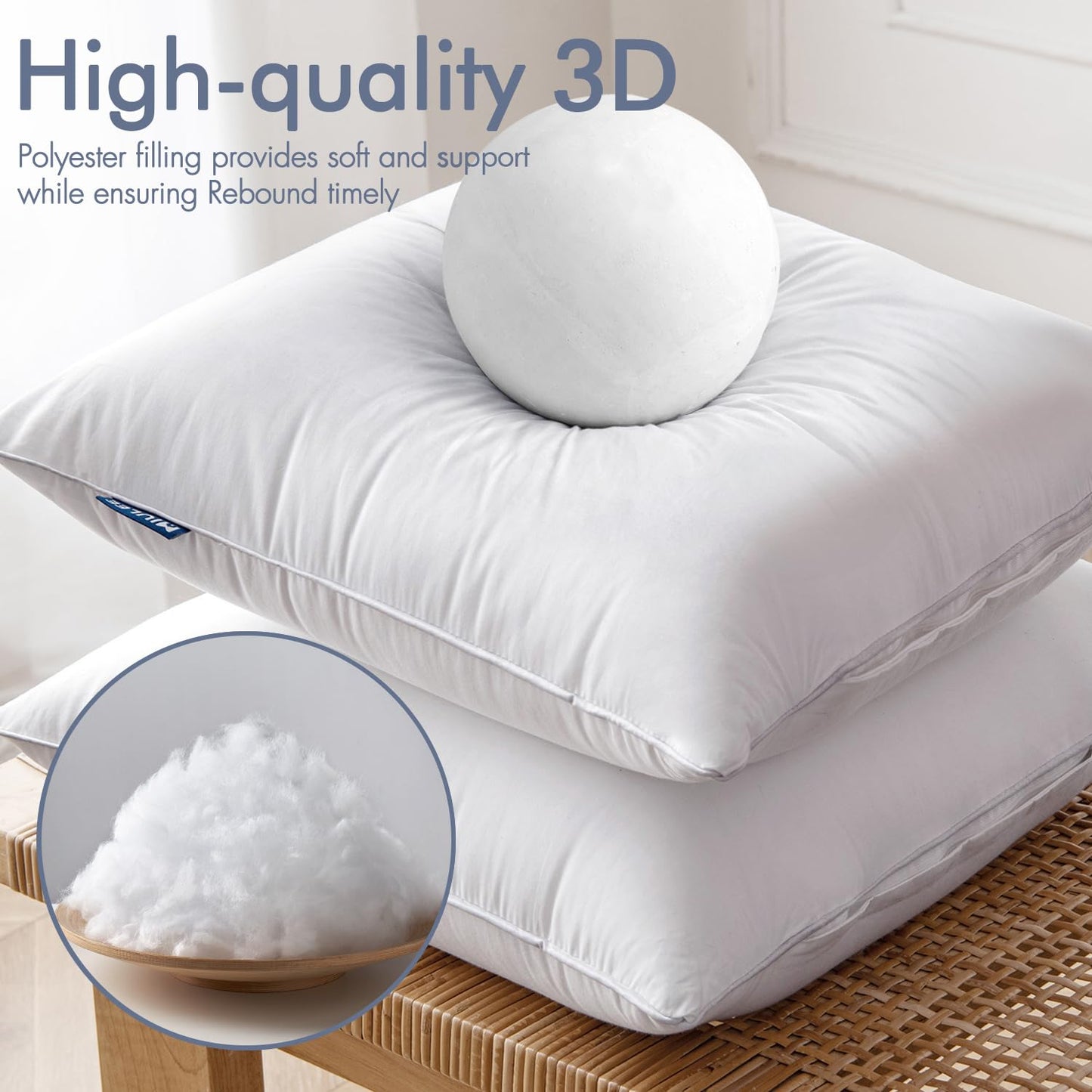 MIULEE 20 x 20 Pillow Inserts (Set of 2) -Throw Pillows for Couch Sofa with 100% Cotton Covers