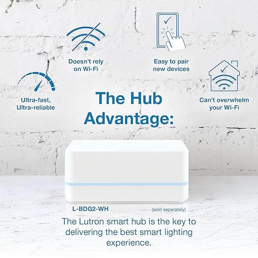Lutron Caseta Original Smart Light Switch (Lutron Smart Hub Required), for Home, LED Lights, and Fans, 6 Amp, Single-Pole/3-Way, Neutral Required, PD-6ANS-IV, Ivory