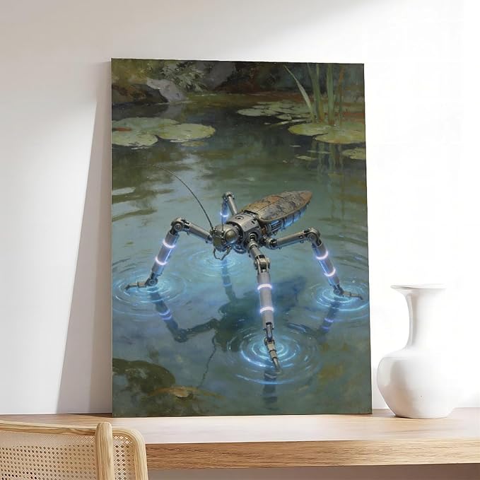 Framed Modern Sci Fi Wall Art for Living Room And Studio Futuristic Minimalist Decor 08x12inch(20x30cm)