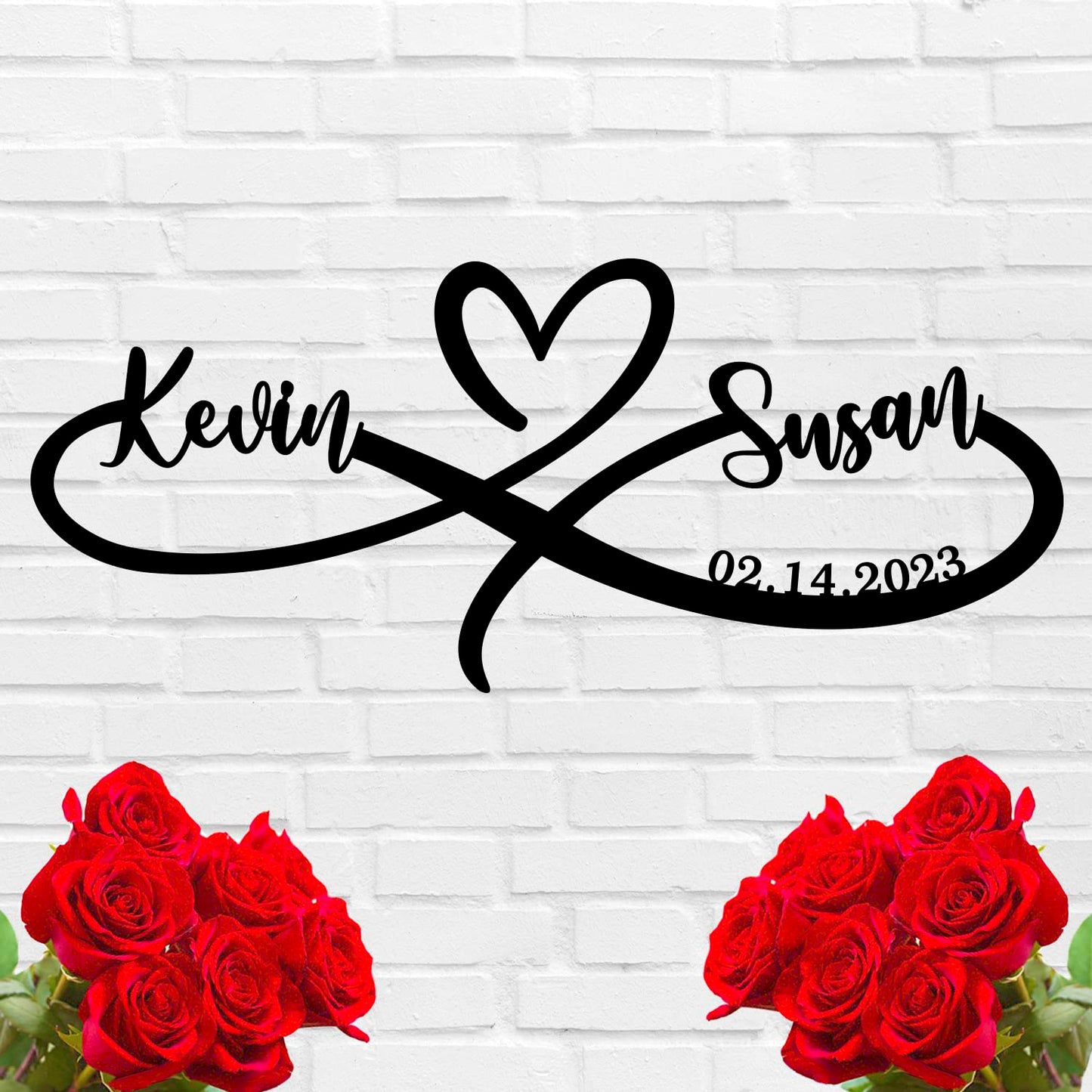 Wedding Gifts for Couples 2025,Infinity Signs with Couple Name, Personalized Valentine'S Day Engagement Gifts, Gifts for Newlyweds, Anniversary Wedding Gift for Couple,Metal Name Signs Personalized(A)