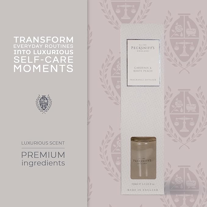 Pecksniff's Gardenia and White Peach Fragrance Diffuser 100 ml/3.3 Fl Oz