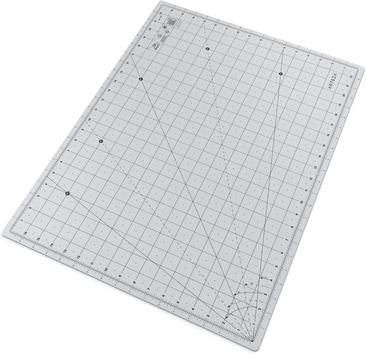 Arteza Rotary Cutting Mat, 18 x 24 Inches, Self-Healing, with Grid Lines and Non Slip Surface, for Fabric, Paper, and Vinyl, Durable and Flexible, Art Supplies for Crafts, Quilting, and Sewing