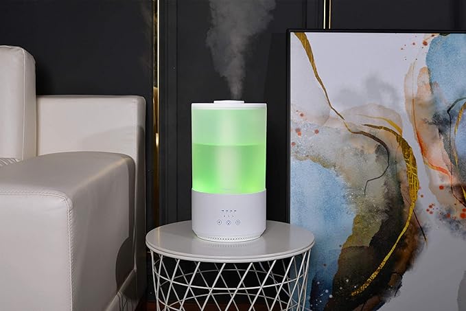 BlueHills Premium 4000 ml Tall Essential Oil Diffuser 4L 4 Liter 50 Hour Run with Remote Timer Aroma Humidifier 1 Gallon Big Capacity High Mist Output for Large Room Huge Size Mood Lights White T401
