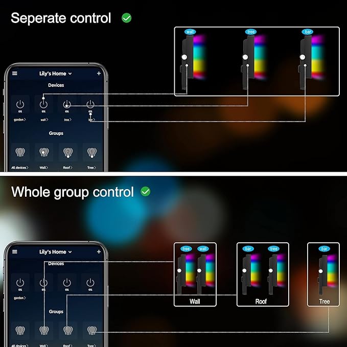 MEIKEE 42W Wall Washer Lights, RGBCW Smart APP Waterproof Outdoor LED Strip Light Bar, RGB Color Changing Dimmable DJ Stage Lighting for Christmas Halloween Birthday Party 4 Pack