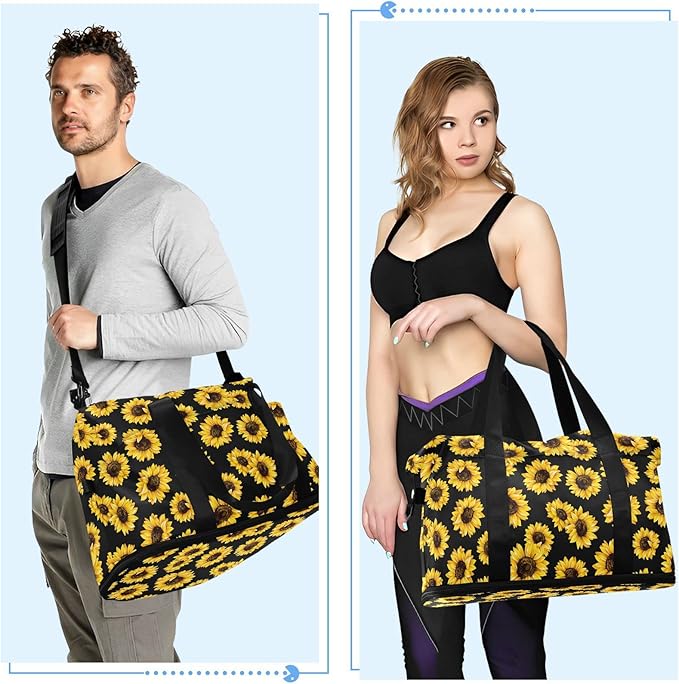 Women's Weekender Duffle Bag for Travel and Gym with Toiletry and Shoes Compartment