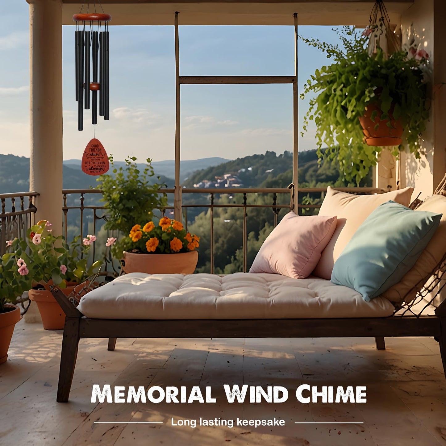 Friendship Thank You Wind Chimes Gifts for Friends, Best Friends Birthday Gifts for Women Men, Garden Decoration for Outside Patio Home, Unique Wind Chimes for BBF