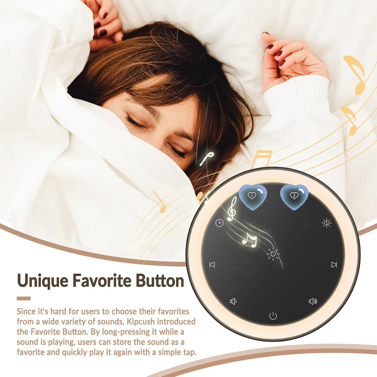 Kipcush Sound Machine & Night Light for Adults, Baby, Kids. White Noise Machine with 20 Soothing Sleep Sounds. Small Size & Portable Design for Bedroom (Black, Small)