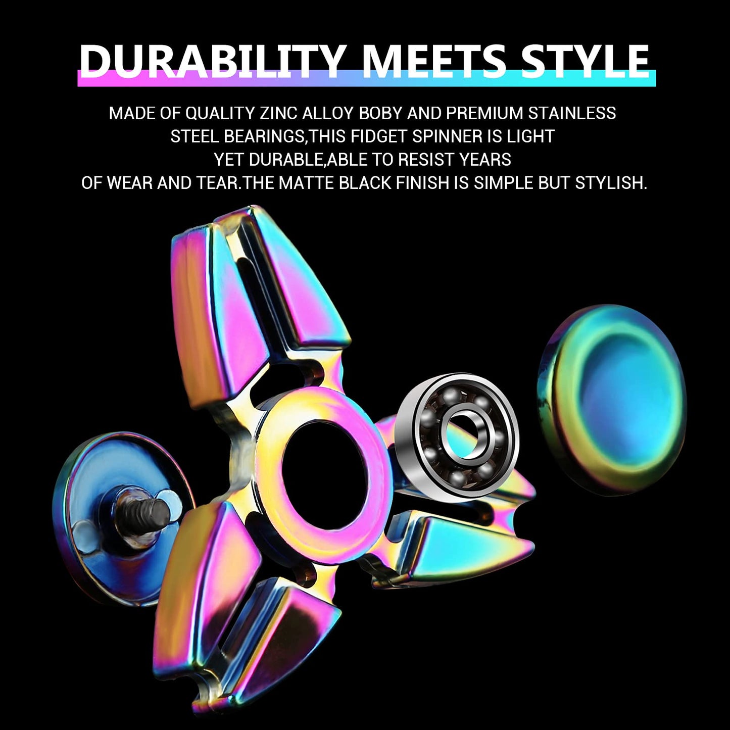 SCIONE Metal Fidget Spinner for Kid Adult, Sensory Hand Fidget Toy 7 Pack-Anxiety Toys Stress Relief Reducer-Party Favors, Gifts for Kids Birthday, Goodie Bag Stuffers, Classroom Prizes