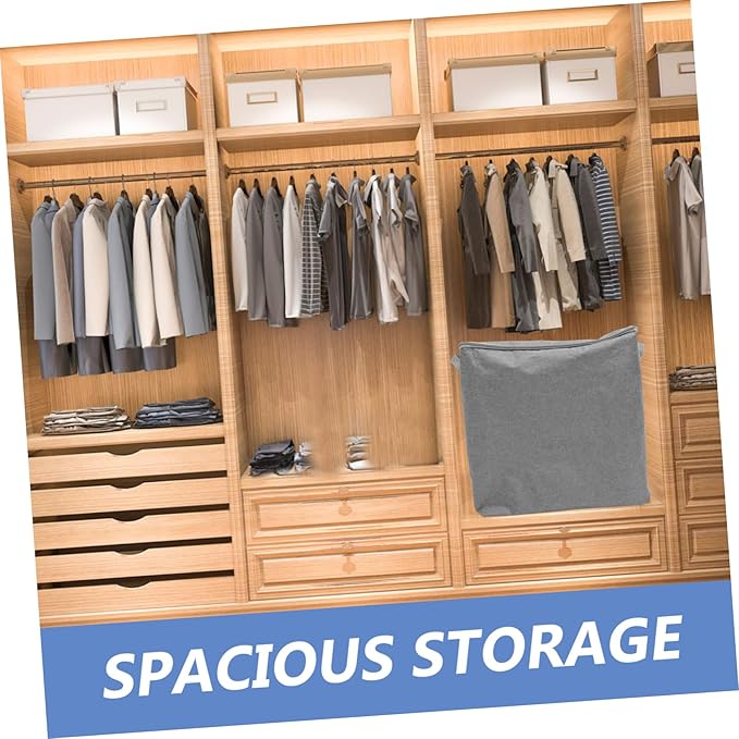 Mobestech Large Capacity Folding Storage Box for Clothes and Blankets Cotton Cloth Organizer with Space Saving Design Multi Function Bedroom and Closet Container for Books and Bedding Gray