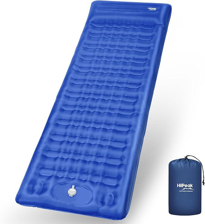 HiiPeak Strong Support Camping Mat, Inflatable Sleeping Mattress 3.9 Inch Thickness Sleeping Pad with Pillow, Quick Inflation Ultralight Portable Camping Sleeping Bed for Backpacking, Hiking, Picnic