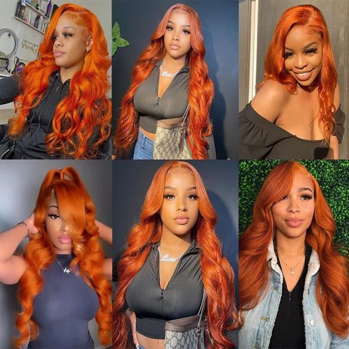 Condescension Human Hair Bundles 16 18 20 inch Orange Burnt Orange 350 Body Wave Bundles Human Hair Unprocessed Brazilian Virgin Hair for Black Women